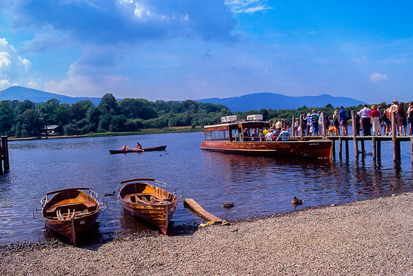 Boat ride in Derwent Waters in the Lake District, England.