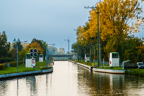 Entering a water lock.