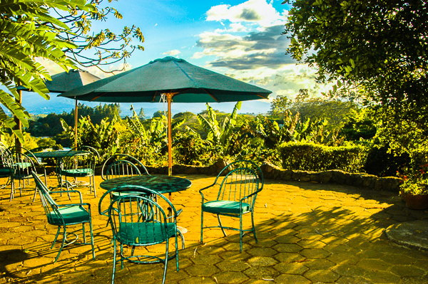 Finca Rosa Blanca lobby patio area.