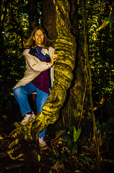 Rebecca with vine at Monteverde.